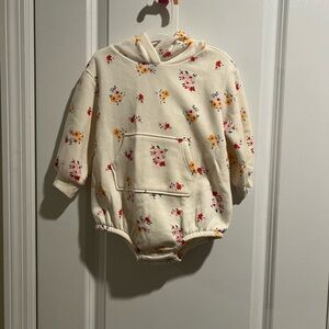 Old Navy Cream Floral Baby Hoodie